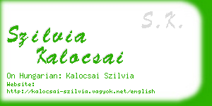 szilvia kalocsai business card